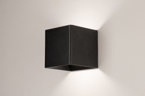 Wandleuchte 15662 modern Aluminium schwarz matt viereckig