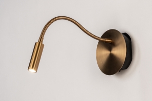wandlamp 15665 modern eigentijds klassiek messing (kleur) geschuurd metaal goud messing (kleur) rond