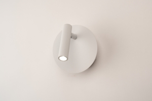 wandlamp 15668 modern metaal wit mat rond