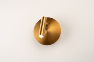 Wandleuchte 15669 modern zeitgemaess klassisch Messing (farben) gebuerstet Metall Goldfarben Matt Messing (farben) rund