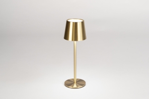 tafellamp 15678 modern eigentijds klassiek messing (kleur) geschuurd metaal goud messing (kleur) rond