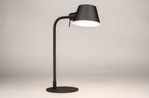 tafellamp 15687 modern metaal zwart mat rond
