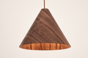 hanglamp 15694 modern retro hout donker hout bruin hout rond
