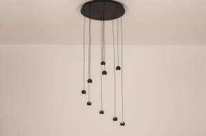 hanglamp 15701 modern aluminium metaal zwart mat rond