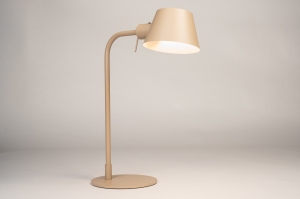 Tischleuchte 15710 modern Metall Beige Sand rund