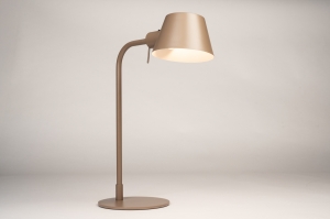 tafellamp 15711 modern metaal taupe rond