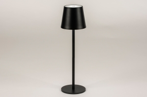 Tischleuchte 15718 modern Metall schwarz matt rund