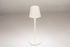 Tischleuchte 15719 modern Metall weiss matt Creme rund