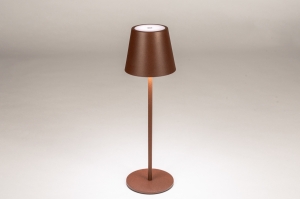 Tischleuchte 15720 modern Metall rot braun rund