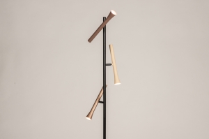 staande lamp 15732 modern metaal zwart mat bruin beige taupe rond langwerpig