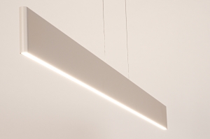 hanglamp 15735 modern metaal grijs beige zand langwerpig rechthoekig