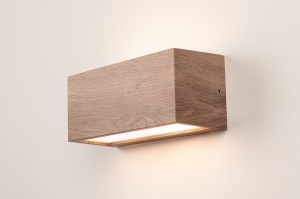 Wandleuchte 15737 modern Aluminium Metall braun Holz rechteckig
