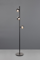 staande lamp 15743 modern glas helder glas mat glas aluminium metaal zwart mat staalgrijs