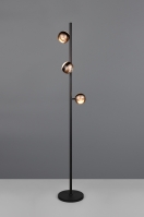 staande lamp 15744 modern glas helder glas mat glas aluminium metaal zwart mat bruin