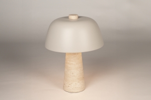 tafellamp 15746 modern metaal grijs beige zand rond
