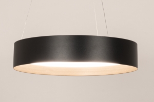 hanglamp 15751 modern eigentijds klassiek aluminium metaal zwart mat rond