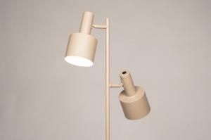 vloerlamp 15754 modern retro metaal beige taupe rond