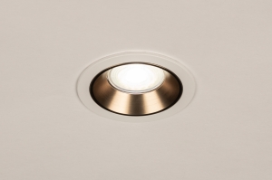 inbouwspot 15765 modern messing (kleur) geschuurd aluminium metaal wit mat goud messing (kleur) rond