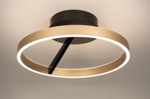 plafondlamp 15771 design modern messing (kleur) aluminium metaal zwart mat goud messing (kleur) rond