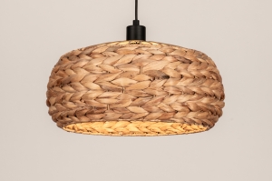 hanglamp 15779 landelijk modern riet naturel rond
