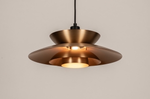 hanglamp 15781 modern retro eigentijds klassiek messing (kleur) metaal zwart mat goud brons messing (kleur) rond
