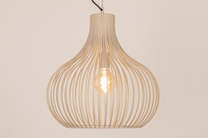 Pendelleuchte 15791 laendlich modern Metall Beige Sand rund