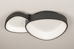 plafondlamp 15798 modern kunststof metaal zwart mat