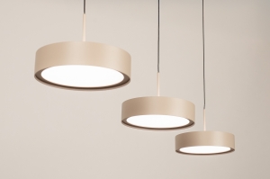 hanglamp 15801 design modern aluminium metaal beige rond langwerpig