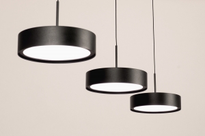hanglamp 15802 design modern aluminium metaal zwart mat rond langwerpig