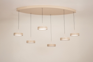 hanglamp 15805 modern metaal beige zand rond ovaal