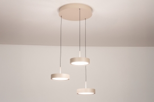 hanglamp 15807 design modern aluminium metaal beige rond