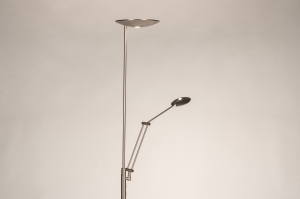 vloerlamp 15815 modern staal rvs metaal staalgrijs rond