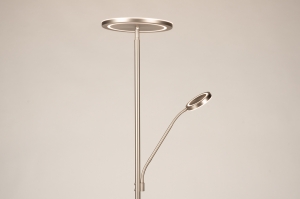 vloerlamp 15818 modern staal rvs metaal staalgrijs rond