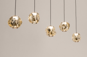 hanglamp 15820 modern eigentijds klassiek glas kunststof acrylaat kunststofglas metaal zwart mat goud langwerpig rechthoekig