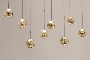 hanglamp 15821 modern eigentijds klassiek glas kunststof acrylaat kunststofglas metaal zwart mat goud langwerpig rechthoekig