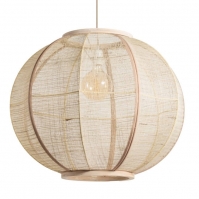 hanglamp 15833 landelijk hout stof beige zand