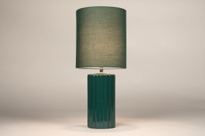 tafellamp 15844 modern retro eigentijds klassiek stof keramiek groen rond