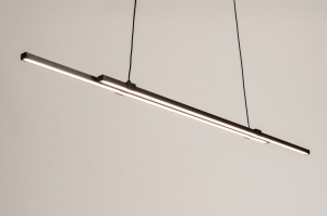 Haengeleuchte 15854 Sale modern gebuerstetes Aluminium Metall schwarz matt laenglich rechteckig