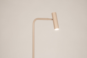 Stehlampe 15859 modern Aluminium Metall Beige Sand rund laenglich