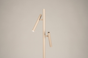 vloerlamp 15862 modern aluminium metaal beige zand rond langwerpig