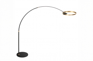vloerlamp 15869 modern messing (kleur) metaal zwart mat goud messing (kleur) rond