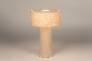 tafellamp 15888 modern stof beige zand rond