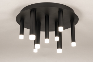 plafondlamp 15893 sale modern metaal zwart mat rond