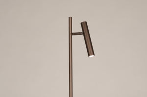 vloerlamp 15895 modern aluminium metaal bruin rond langwerpig