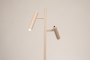 vloerlamp 15896 modern aluminium metaal beige zand rond langwerpig