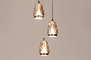hanglamp 15905 modern eigentijds klassiek glas brons metaal goud brons rond