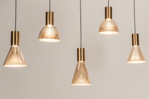 hanglamp 15913 modern eigentijds klassiek glas messing (kleur) geschuurd metaal zwart mat goud geel messing (kleur) rond langwerpig