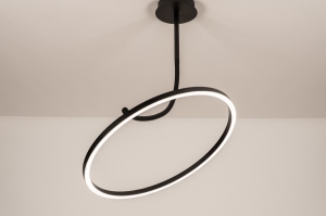 hanglamp 15926 modern metaal zwart mat rond