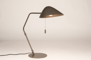 tafellamp 15930 design modern metaal brons bruin rond
