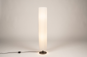vloerlamp 15957 modern eigentijds klassiek stof metaal wit rond langwerpig